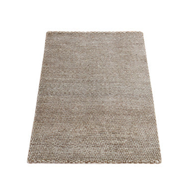 Modern and Contemporary Wool Hand Knotted Rug Ivory 2.0X3.0  -O078340