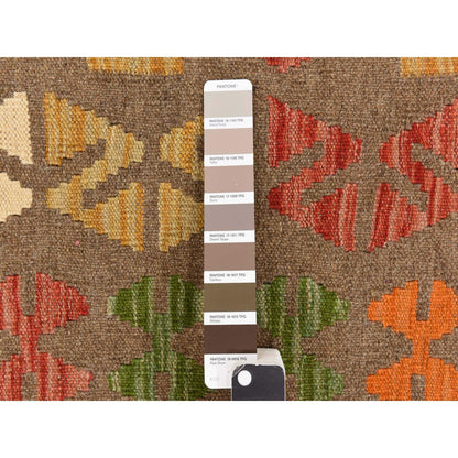 Flateweave Wool Hand Loomed Rug Brown 8.2X9.6  -O078343