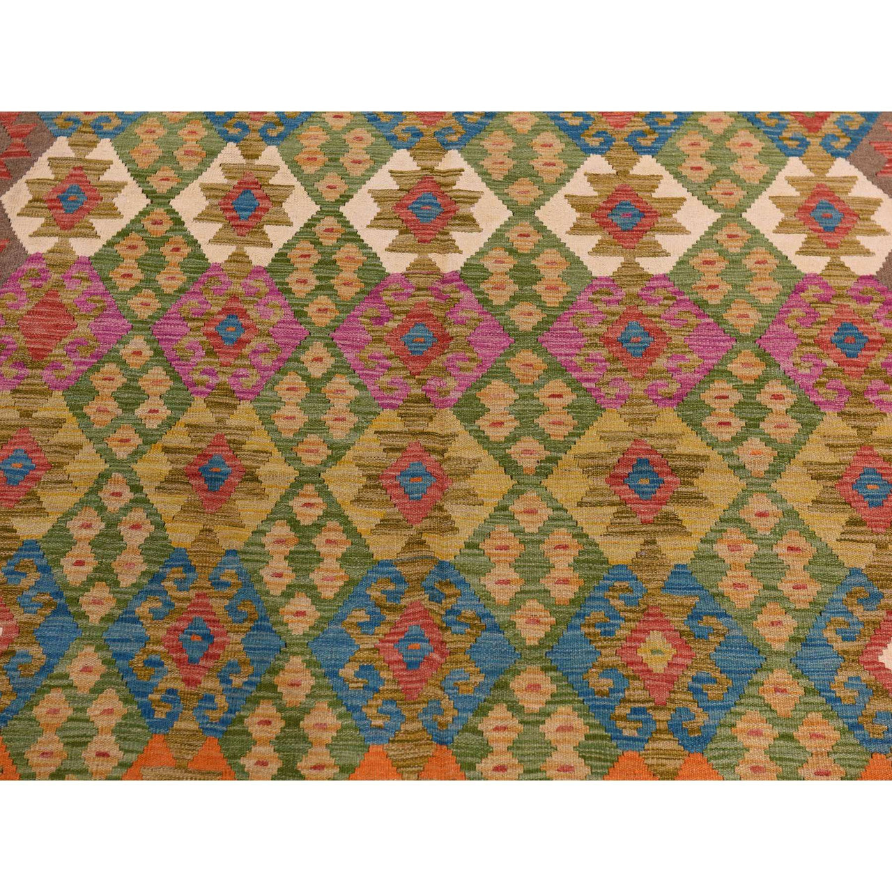 Flateweave Wool Hand Loomed Rug Brown 8.2X9.6  -O078343