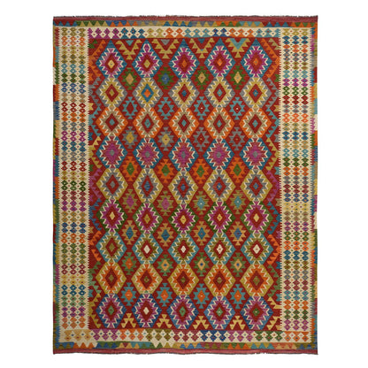 Flateweave Wool Hand Loomed Rug Red 8.6X11.0  -O078344