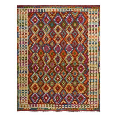 Flateweave Wool Hand Loomed Rug Red 8.6X11.0  -O078344