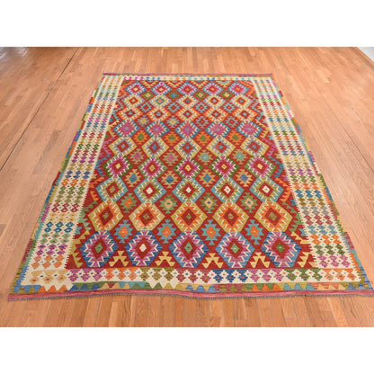Flateweave Wool Hand Loomed Rug Red 8.6X11.0  -O078344