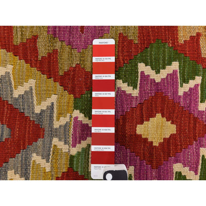 Flateweave Wool Hand Loomed Rug Red 8.6X11.0  -O078344