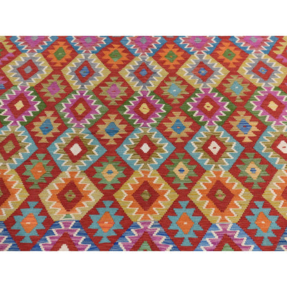 Flateweave Wool Hand Loomed Rug Red 8.6X11.0  -O078344