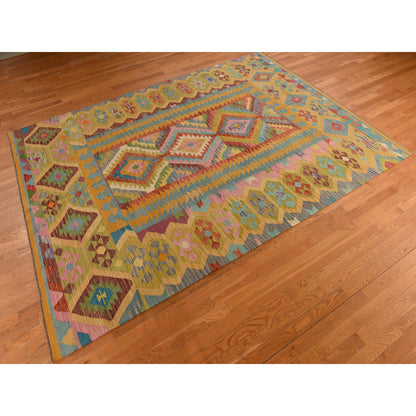 Flateweave Wool Hand Loomed Rug Green 8.3X11.2  -O078345