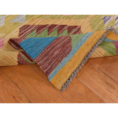 Flateweave Wool Hand Loomed Rug Green 8.3X11.2  -O078345