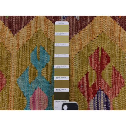 Flateweave Wool Hand Loomed Rug Green 8.3X11.2  -O078345
