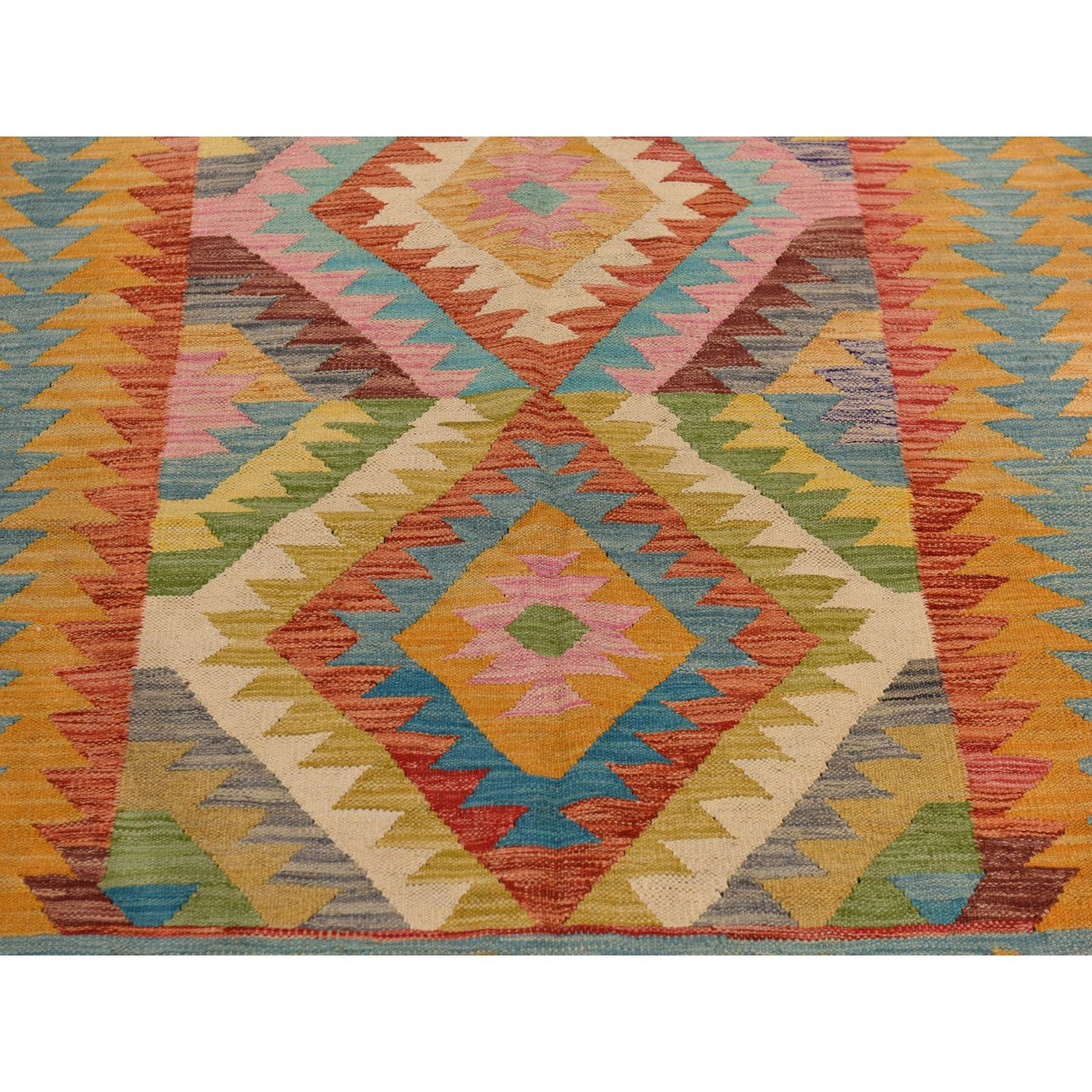Flateweave Wool Hand Loomed Rug Green 8.3X11.2  -O078345