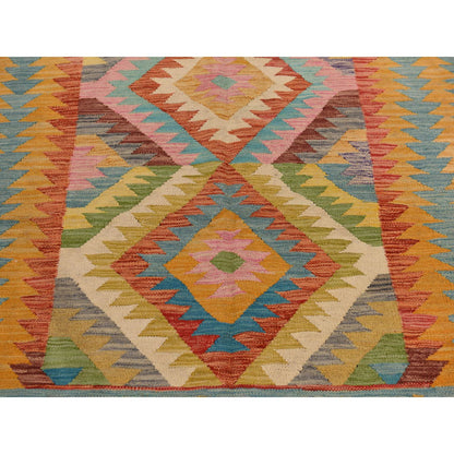 Flateweave Wool Hand Loomed Rug Green 8.3X11.2  -O078345