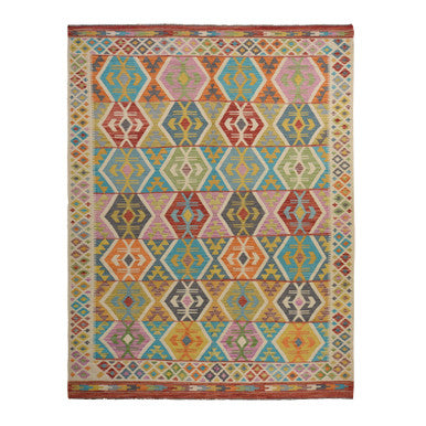 Flateweave Wool Hand Loomed Rug Ivory 8.4X10.10  -O078346