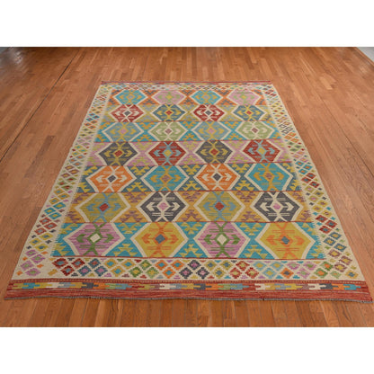 Flateweave Wool Hand Loomed Rug Ivory 8.4X10.10  -O078346
