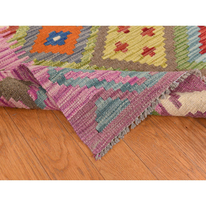 Flateweave Wool Hand Loomed Rug Green 8.4X9.10  -O078347