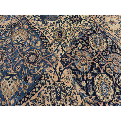 Antique Wool Hand Knotted Rug Ivory 12.7x19.0 -O078349