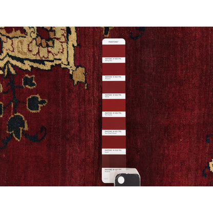 Antique Wool Hand Knotted Rug Red 10.10x15.3 -O078350