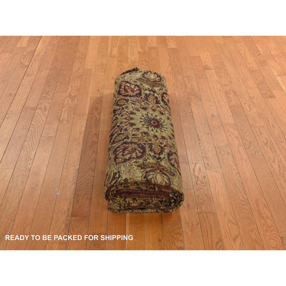 Antique Wool Hand Knotted Rug Red 10.10x15.3 -O078350