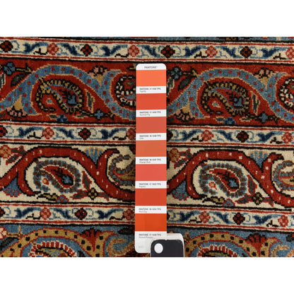 Antique Wool Hand Knotted Rug Red 7.0x10.4 -O078352