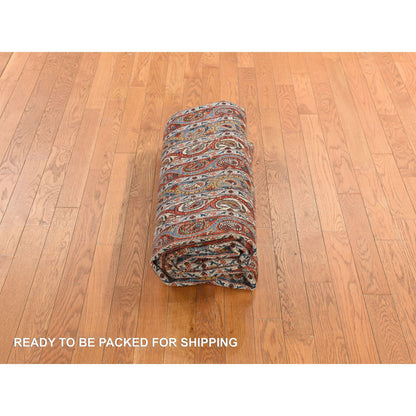 Antique Wool Hand Knotted Rug Red 7.0x10.4 -O078352