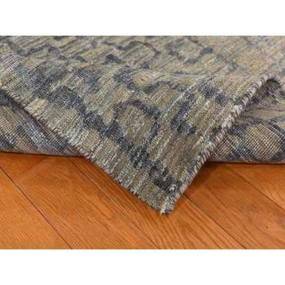 Modern and Contemporary Silk Hand Knotted Rug Grey 8.0x10.1 -O078354