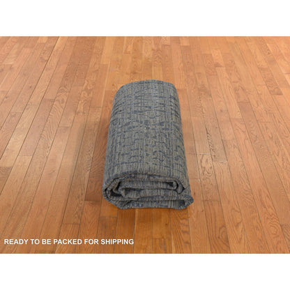 Modern and Contemporary Silk Hand Knotted Rug Grey 8.0x10.1 -O078354