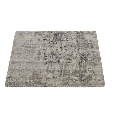 Modern and Contemporary Wool Hand Knotted Rug Grey 2.1x2.5 -O078358