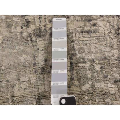 Modern and Contemporary Wool Hand Knotted Rug Grey 2.1x2.5 -O078358