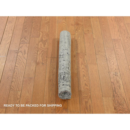 Modern and Contemporary Wool Hand Knotted Rug Grey 2.1x2.5 -O078358
