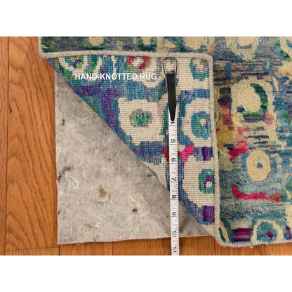 Modern and Contemporary Sari Silk Hand Knotted Rug Blue 2.0x3.2 -O078359