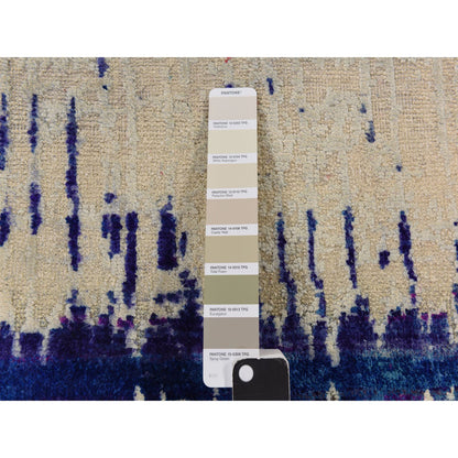 Modern and Contemporary Wool & Silk Hand Knotted Rug Ivory 2.0x3.0 -O078360