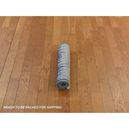Modern and Contemporary Wool & Silk Hand Knotted Rug Ivory 2.0x3.0 -O078360