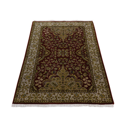 Fine Oriental Wool Hand Knotted Rug Red 3.1x5.0 -O078361