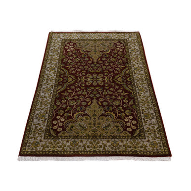 Fine Oriental Wool Hand Knotted Rug Red 3.1x5.0 -O078361