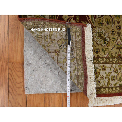 Fine Oriental Wool Hand Knotted Rug Red 3.1x5.0 -O078361