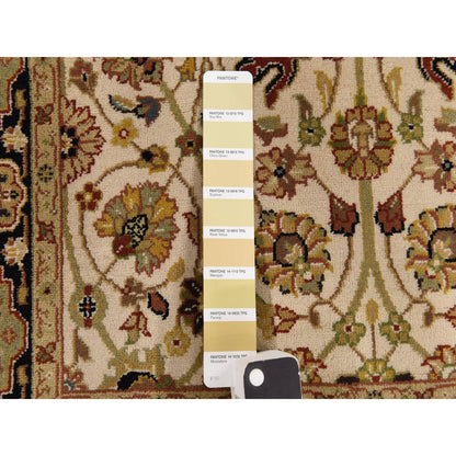 Fine Oriental Wool Hand Knotted Rug Ivory 2.8x6.1 -O078363