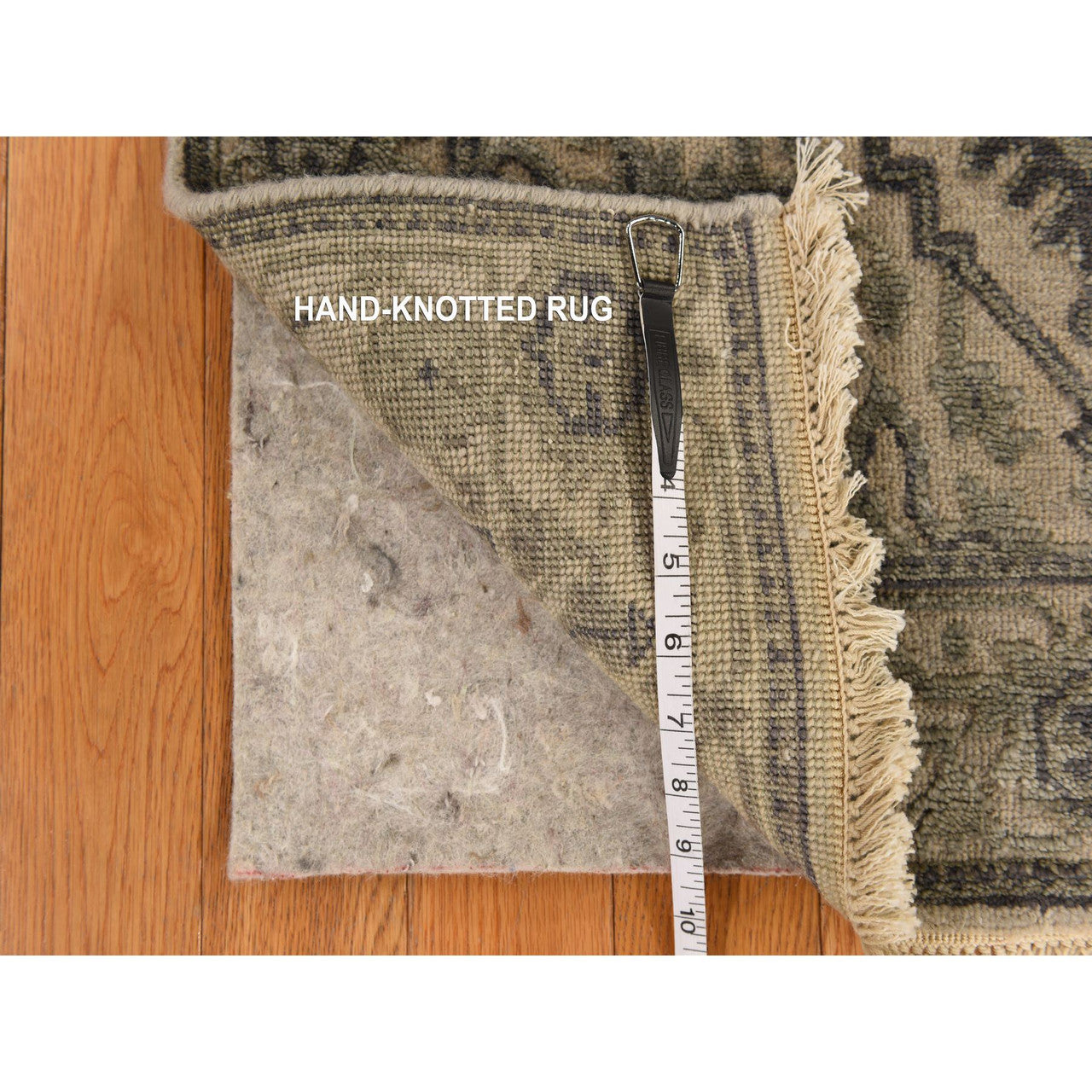 Brown 2'6" x 6'0" Fine Oriental Hand knotted Wool/Silk Rug - Sku: O078364