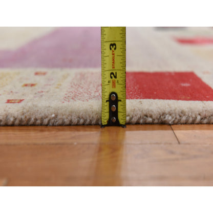 Modern and Contemporary Wool Hand Knotted Rug Ivory 10.0x13.2 -O078376