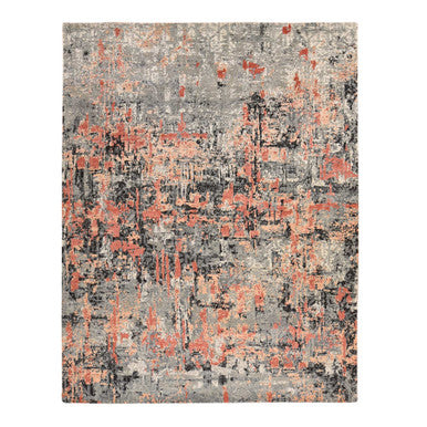 Modern and Contemporary Wool Hand Knotted Rug Red 7.9x10.1 -O078389