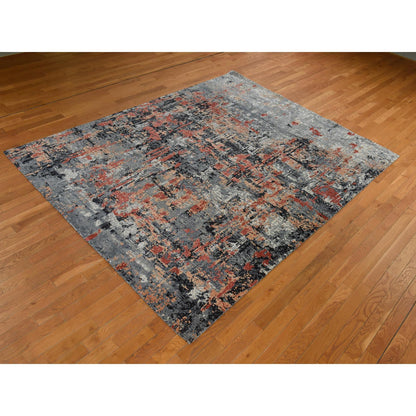 Modern and Contemporary Wool Hand Knotted Rug Red 7.9x10.1 -O078389