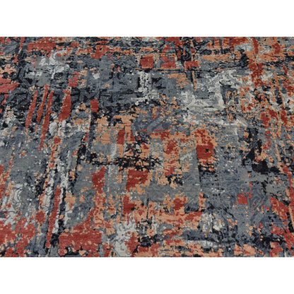 Modern and Contemporary Wool Hand Knotted Rug Red 7.9x10.1 -O078389
