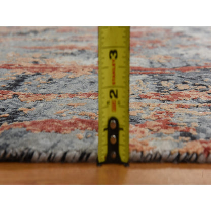 Modern and Contemporary Wool Hand Knotted Rug Red 7.9x10.1 -O078389