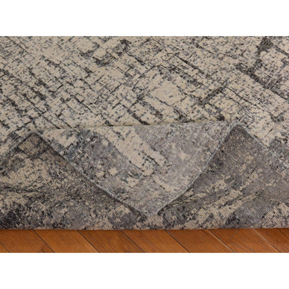 Modern and Contemporary Wool Hand Knotted Rug Grey 6.0x9.0 -O078390