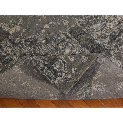 Modern and Contemporary Wool & Silk Hand Knotted Rug Grey 6.1x9.2 -O078391
