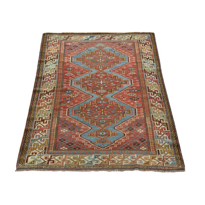 Antique Wool Hand Knotted Rug Red 3.10x5.7 -O078394