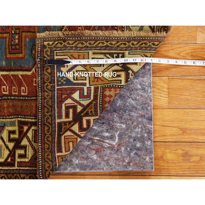 Antique Wool Hand Knotted Rug Red 3.10x5.7 -O078394