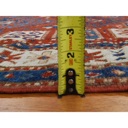 Antique Wool Hand Knotted Rug Red 4.3x6.3 -O078395