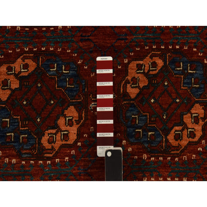 Tribal & Geometric Wool Hand Knotted Rug Red 3.6x5.1 -O078396