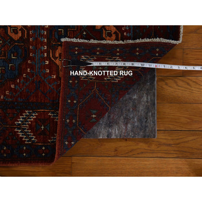 Tribal & Geometric Wool Hand Knotted Rug Red 3.6x5.1 -O078396