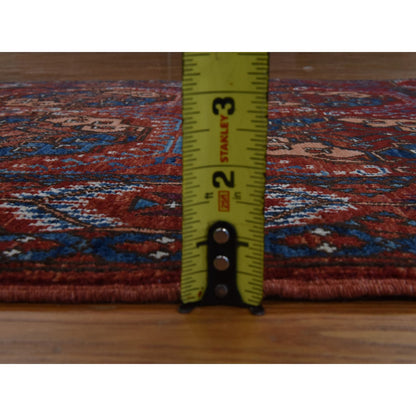 Tribal & Geometric Wool Hand Knotted Rug Red 3.6x5.1 -O078396