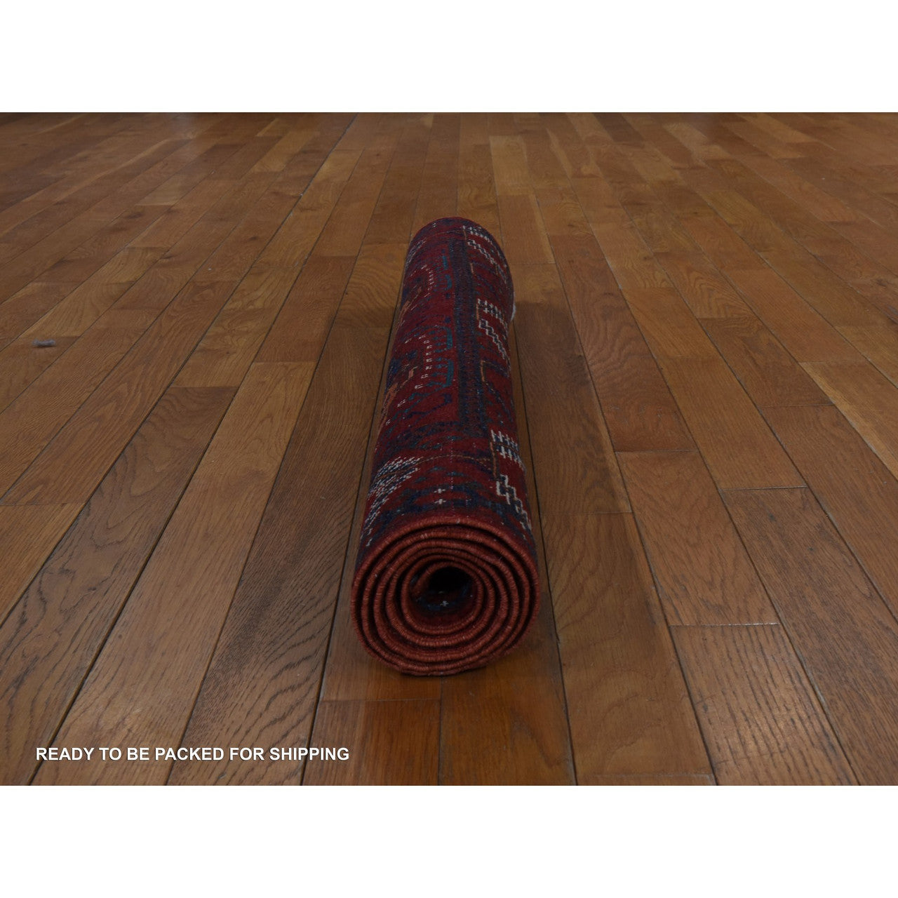 Red 3'6" x 5'1" Tribal & Geometric Hand knotted Wool Rug - Sku: O078396