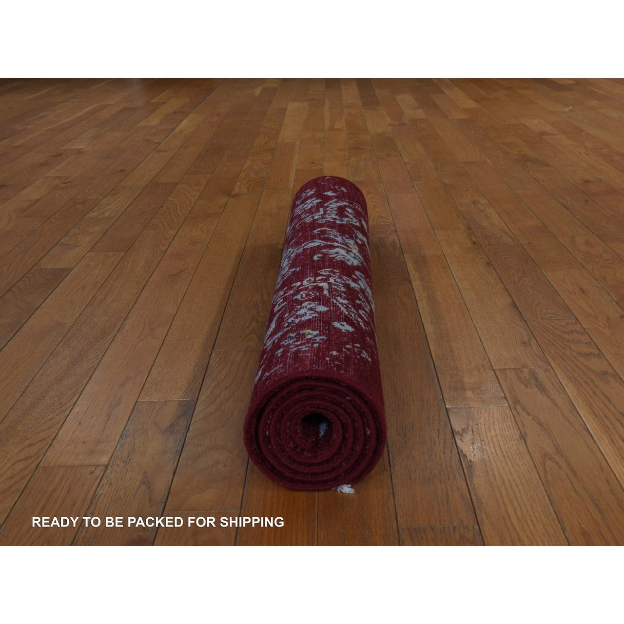Red 3'0" x 5'1" Modern and Contemporary Hand knotted Wool/Silk Rug - Sku: O078397