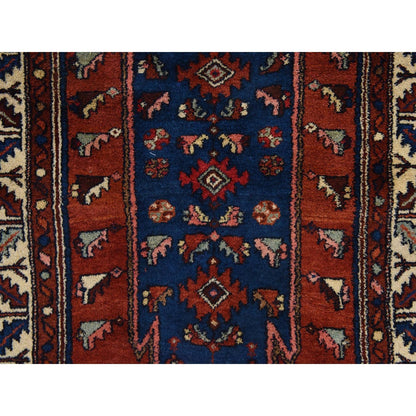 Antique Wool Hand Knotted Rug Orange 3.3x6.3 -O078401